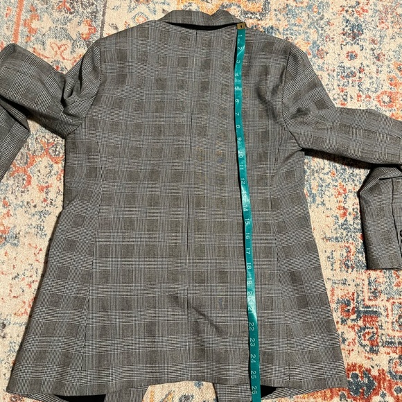 Loft grey plaid double-breasted blazer - Picture 9 of 10